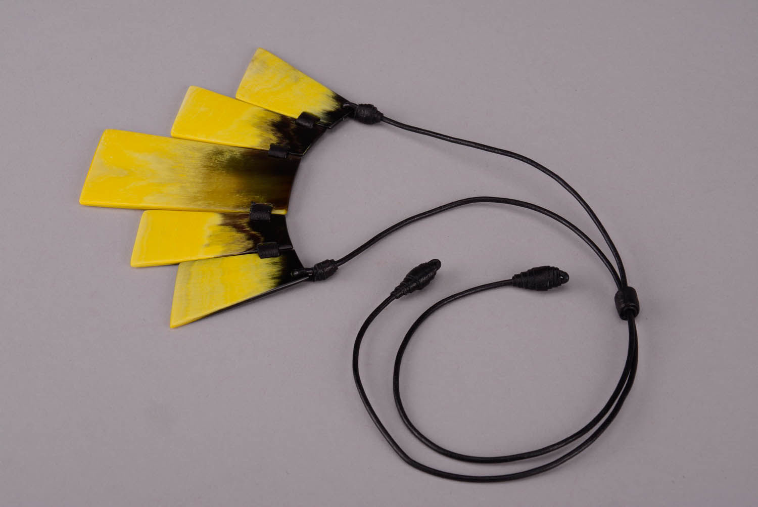 Yellow Necklace Made of Horn photo 3