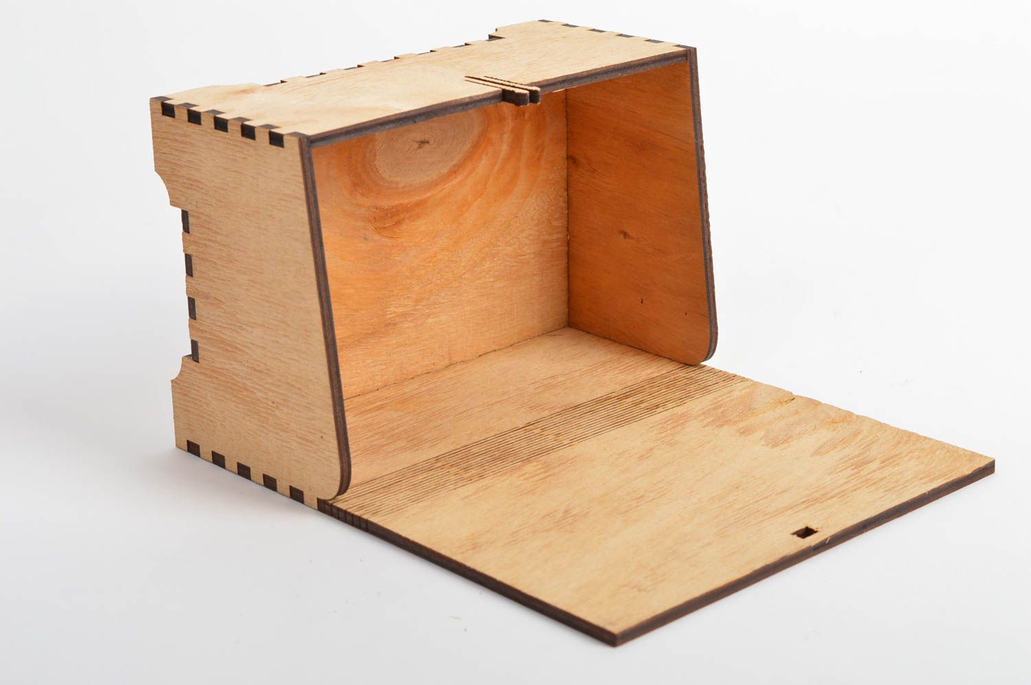 Beautiful blank for creative work jewelry box with lid handmade plywood decor photo 4