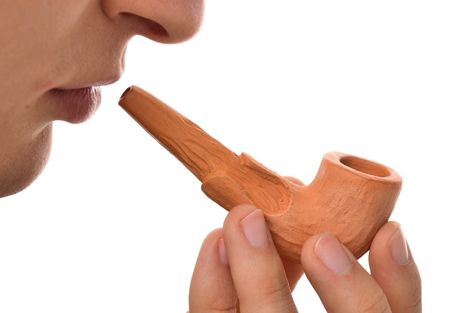 Pfeife zum Rauchen handgefertigt Keramik Handarbeit Geschenk für Männer foto 1