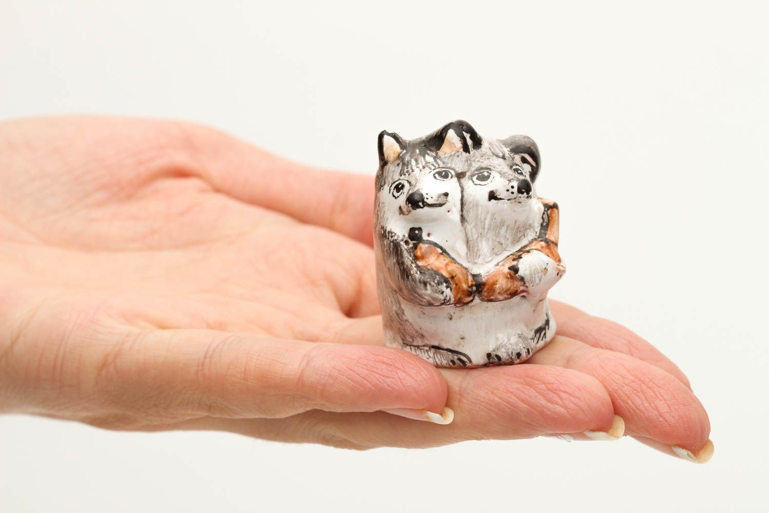 Handmade Deko Fingerhut zum Nähen Geschenk Idee Keramik Deko Sammler Figur klein foto 5