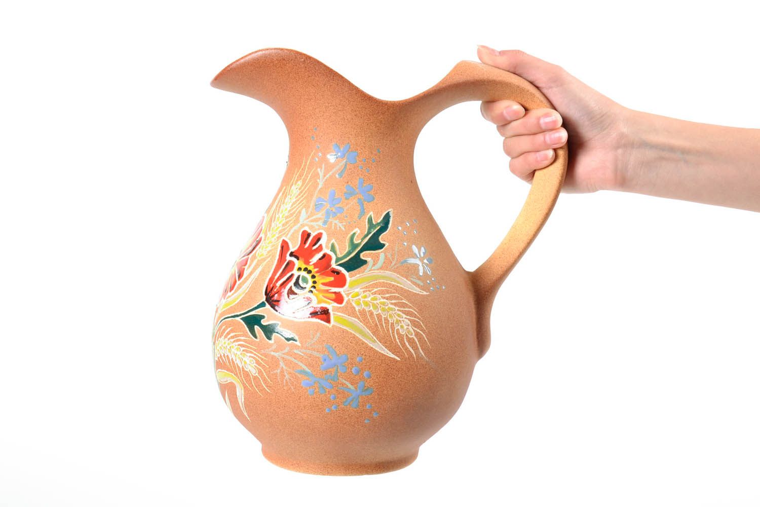 Large 100 oz ceramic water jug with handle 4,13 lb photo 2