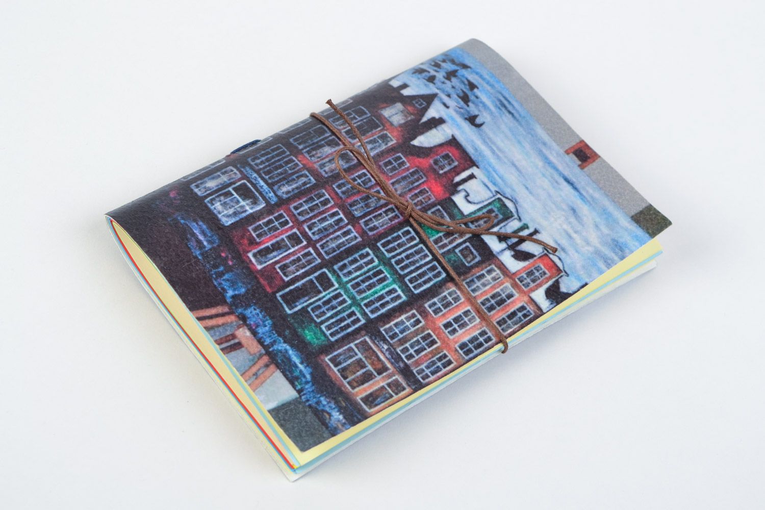Carnet de notes original avec couverture en carton aquarelle fait main Amsterdam photo 1