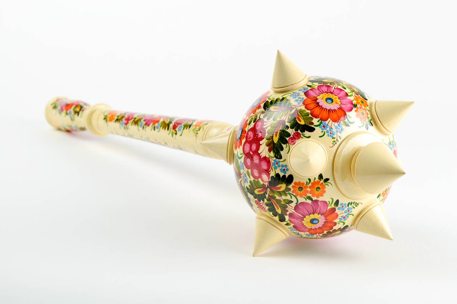 Handmade painted mace wooden mace decorative weapon decorative use only photo 4