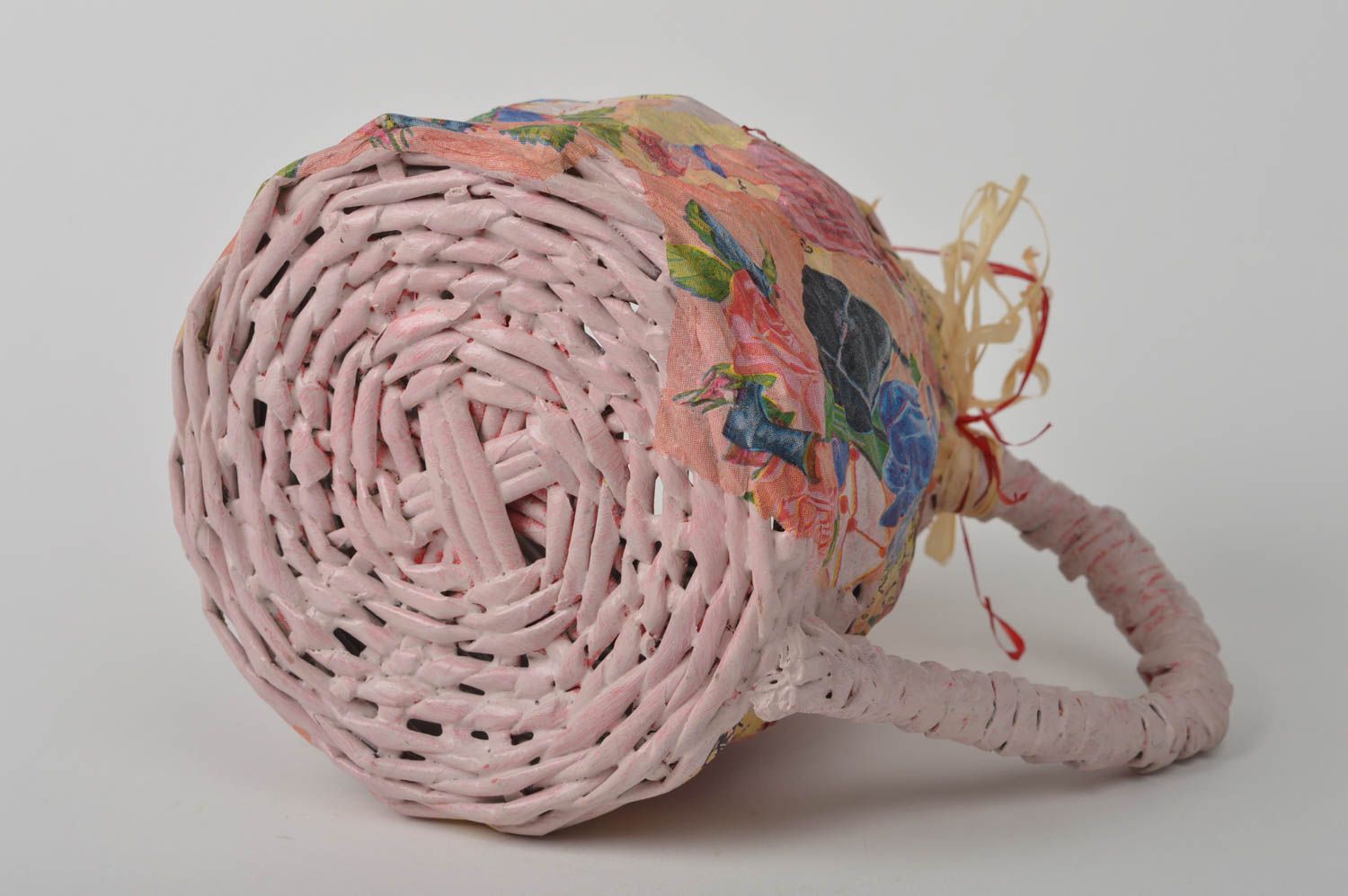 Плетеная корзина ручной работы декор интерьера подарочная корзина Кружка фото 3