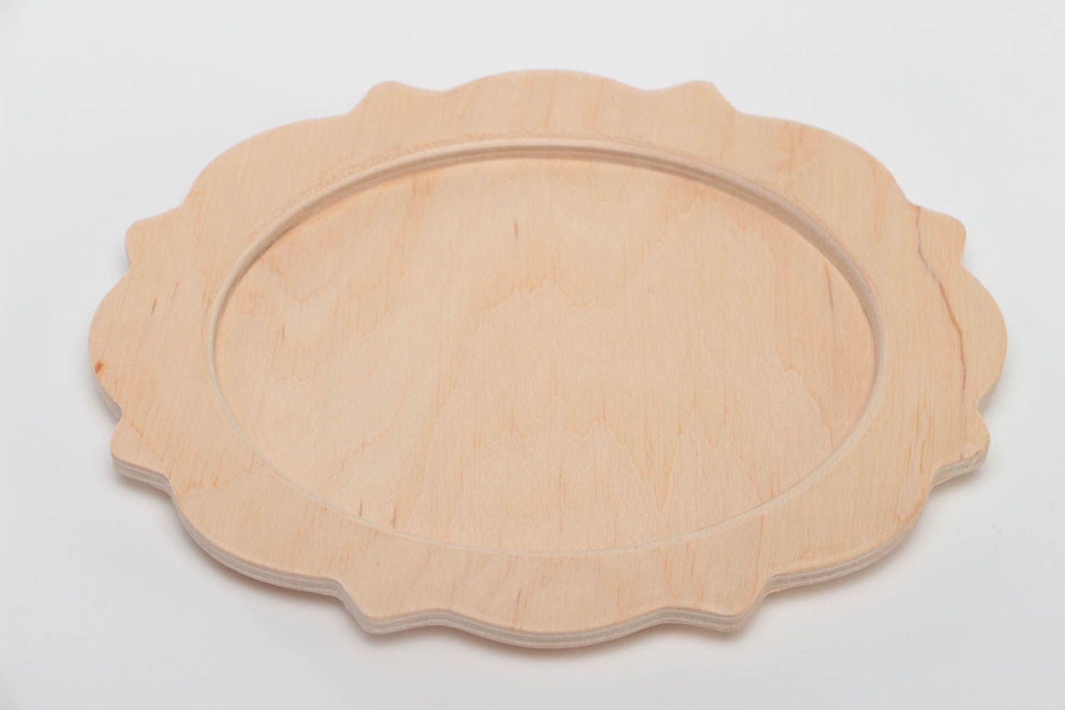 Forme en bois brut fait main à décorer ou peindre pour petit plat ovale photo 2