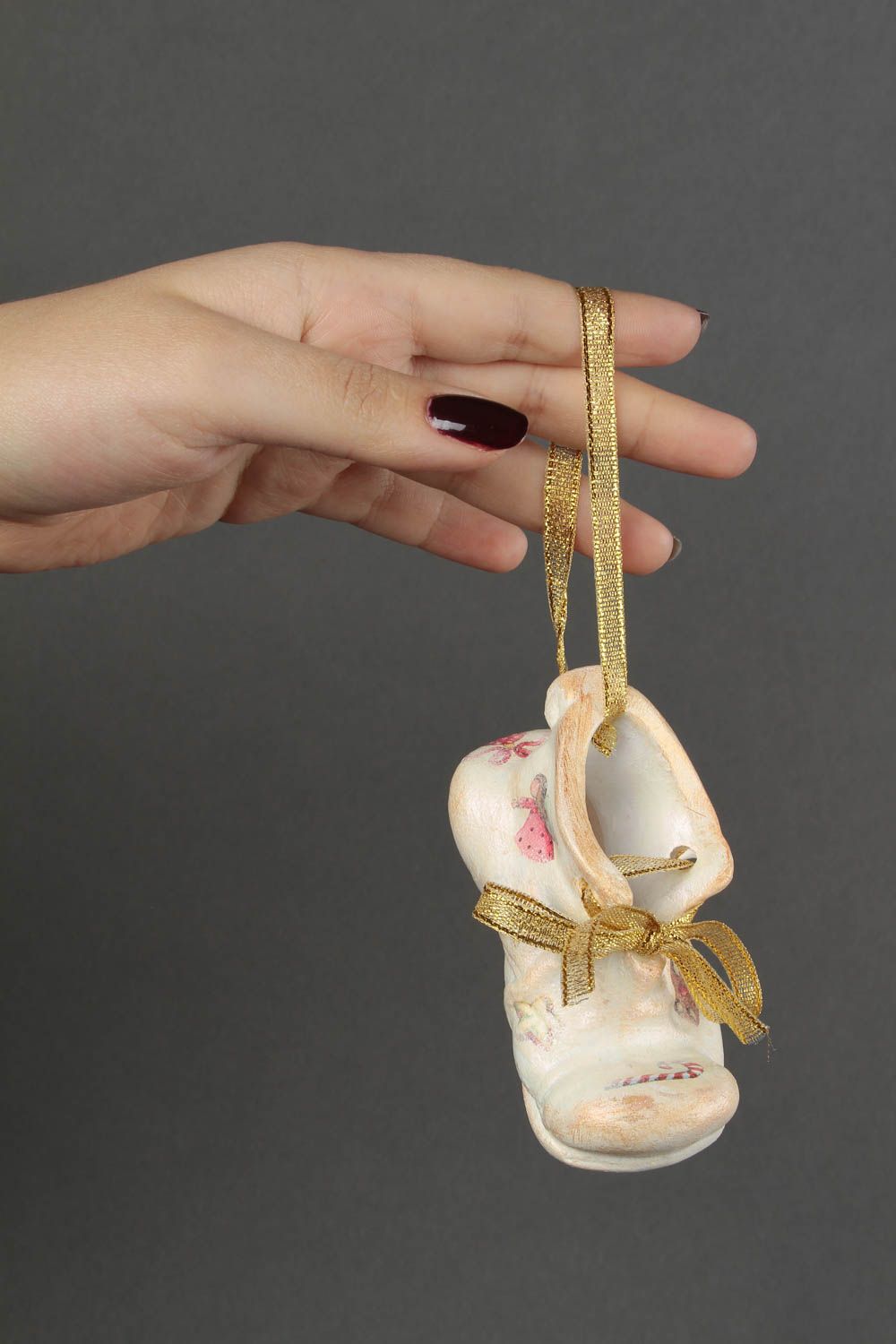 Figura de arcilla zapatito hecho a mano regalo original decoración de hogar foto 1