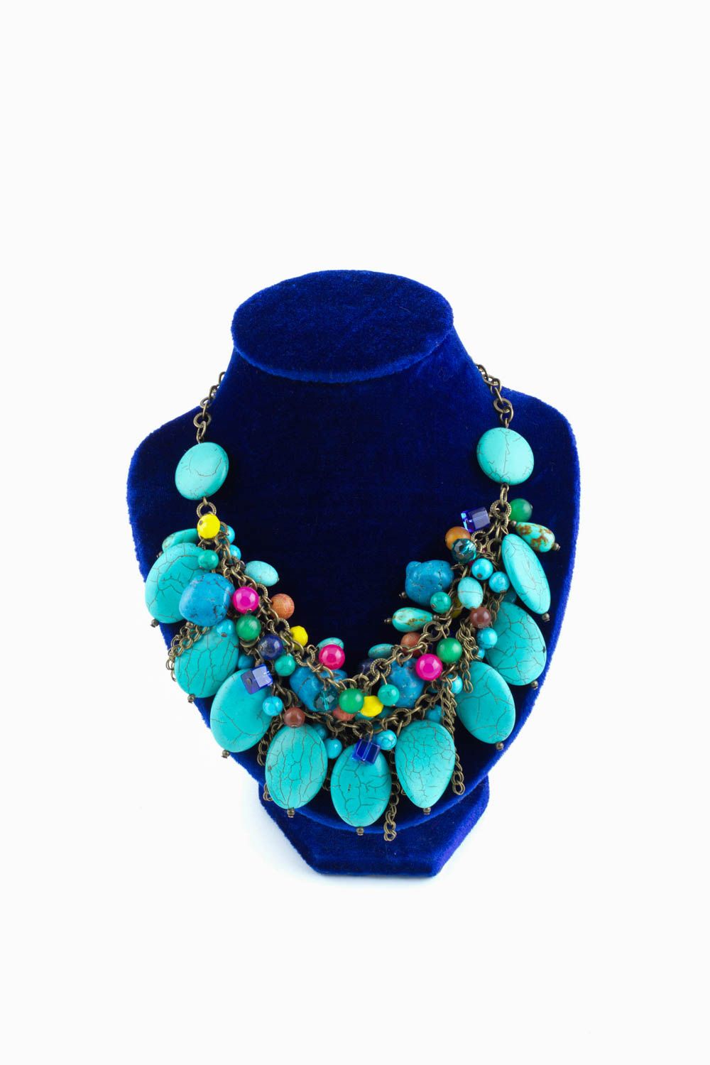 Collier en pierres naturelles Bijou fait main turquoise design Cadeau femme photo 2