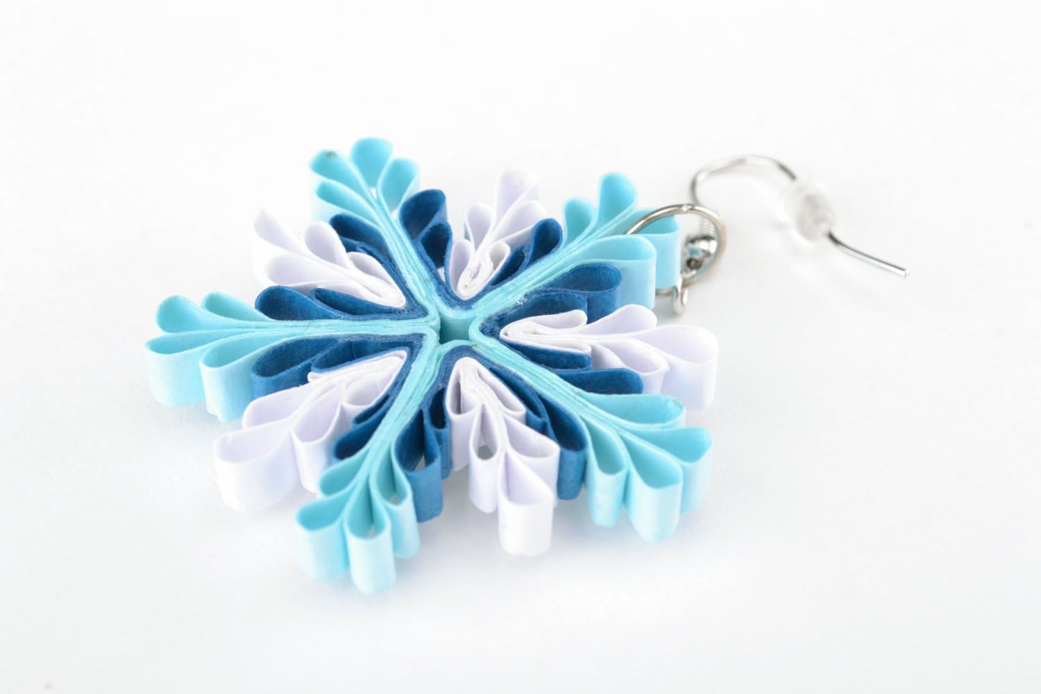 Quilling earrings with charms photo 3