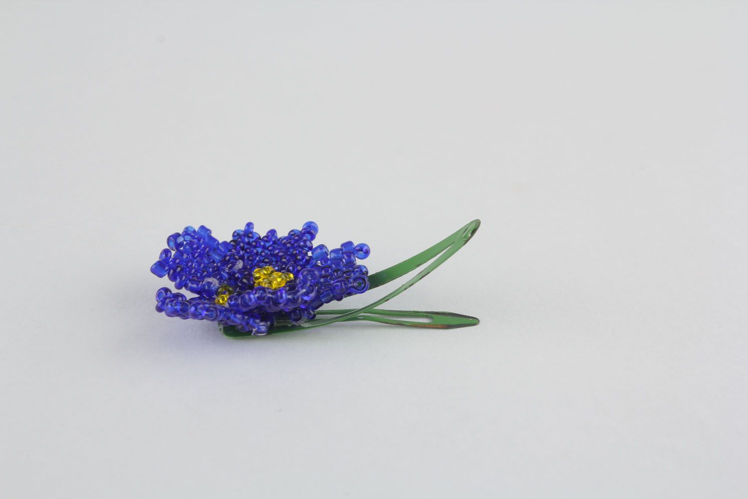 Homemade blue hair clip Cornflower photo 1