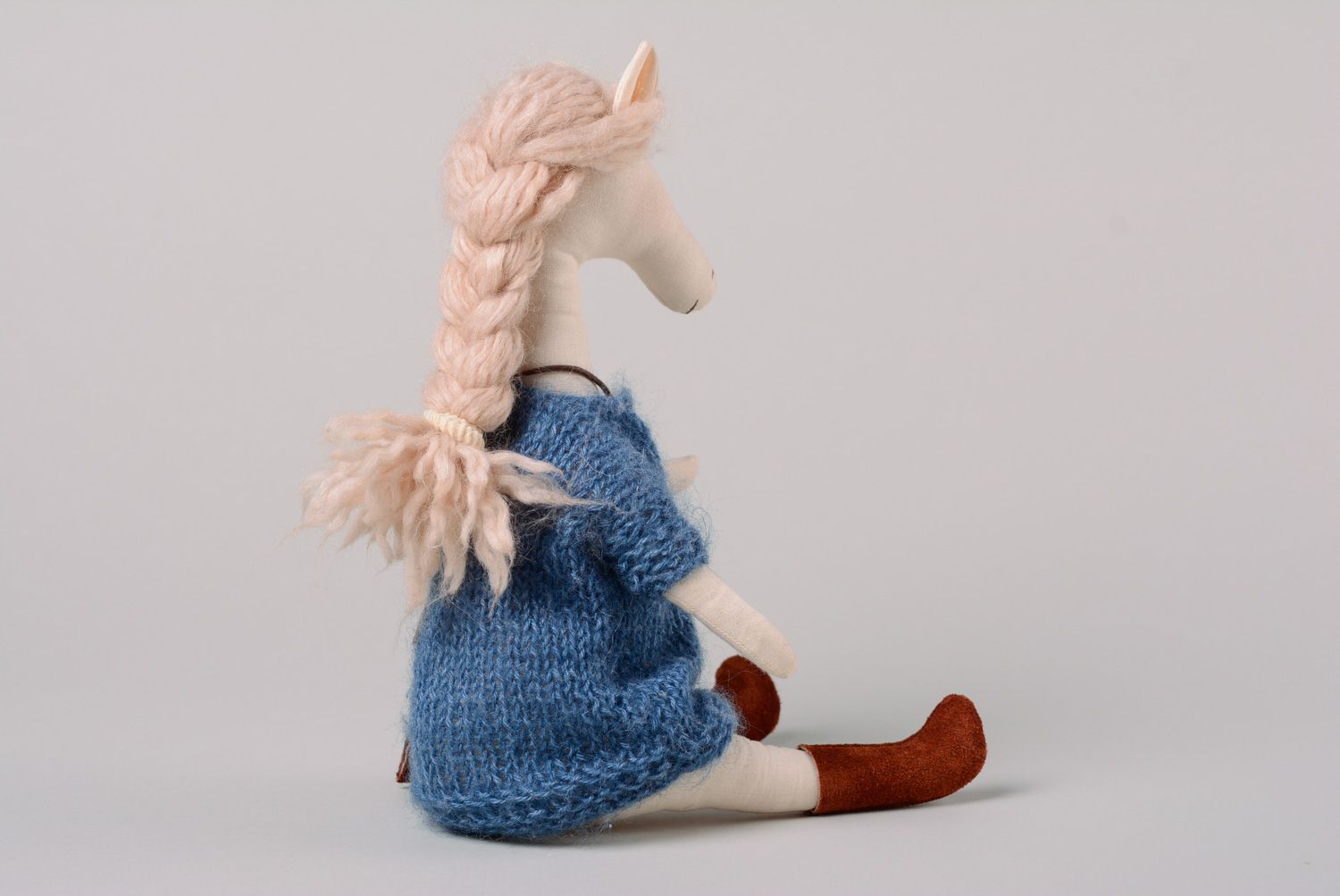 Handmade soft textile toy horse photo 4