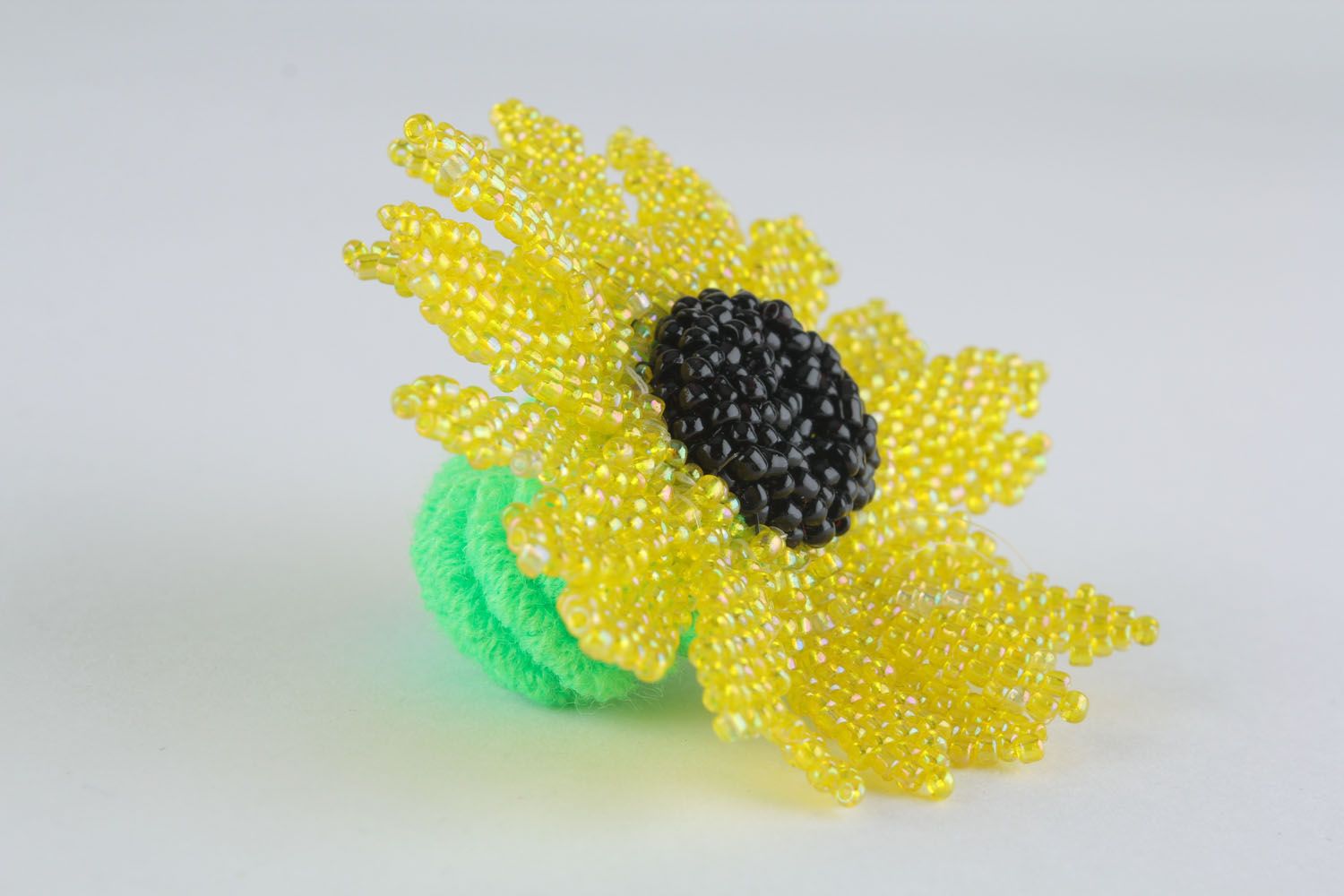 Haargummi mit Glasperlen Sonnenblume foto 3