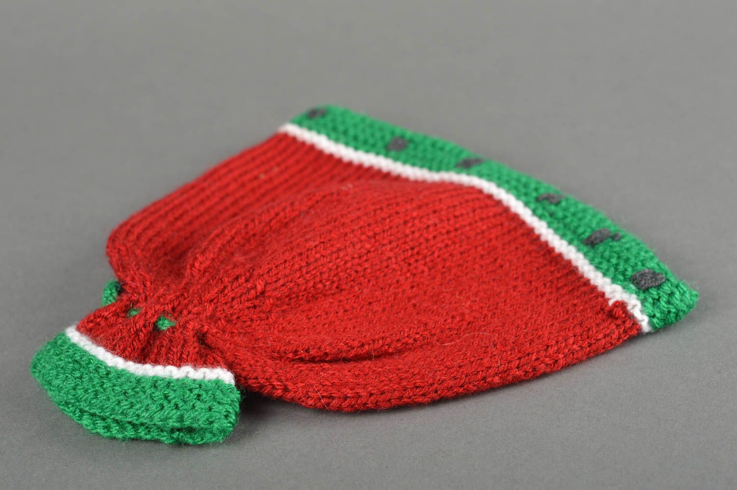 Gorro hecho a mano con forma de sandía regalo original para niños ropa infantil foto 5
