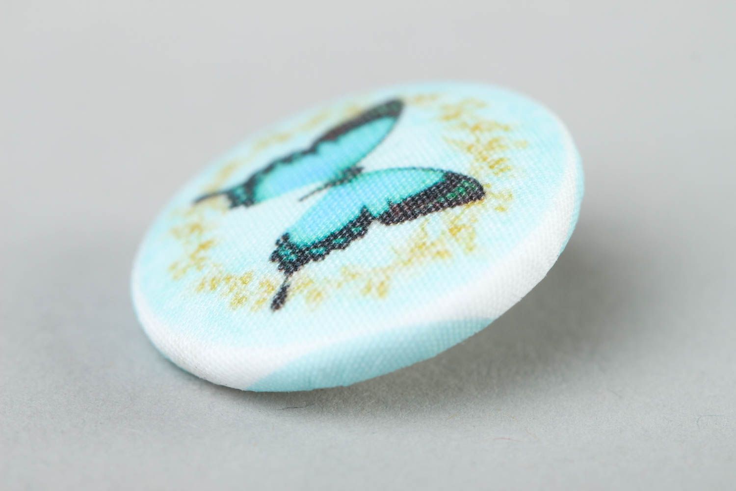 Gentle handmade fabric button unusual plastic button needlework accessories photo 2