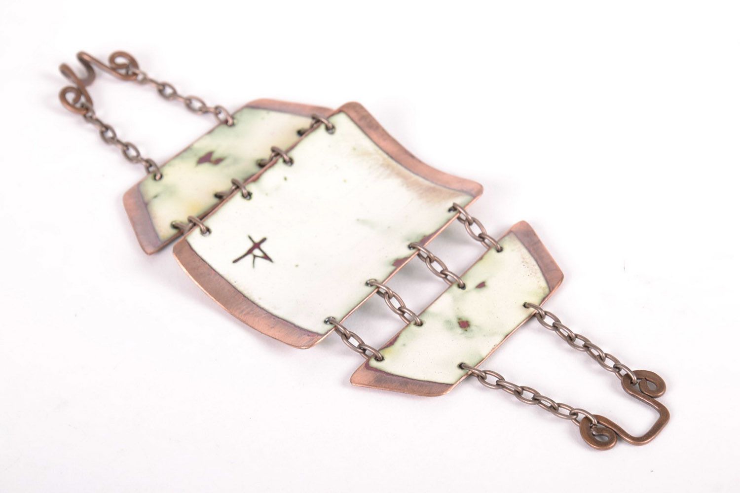 Copper bracelet with painting photo 3