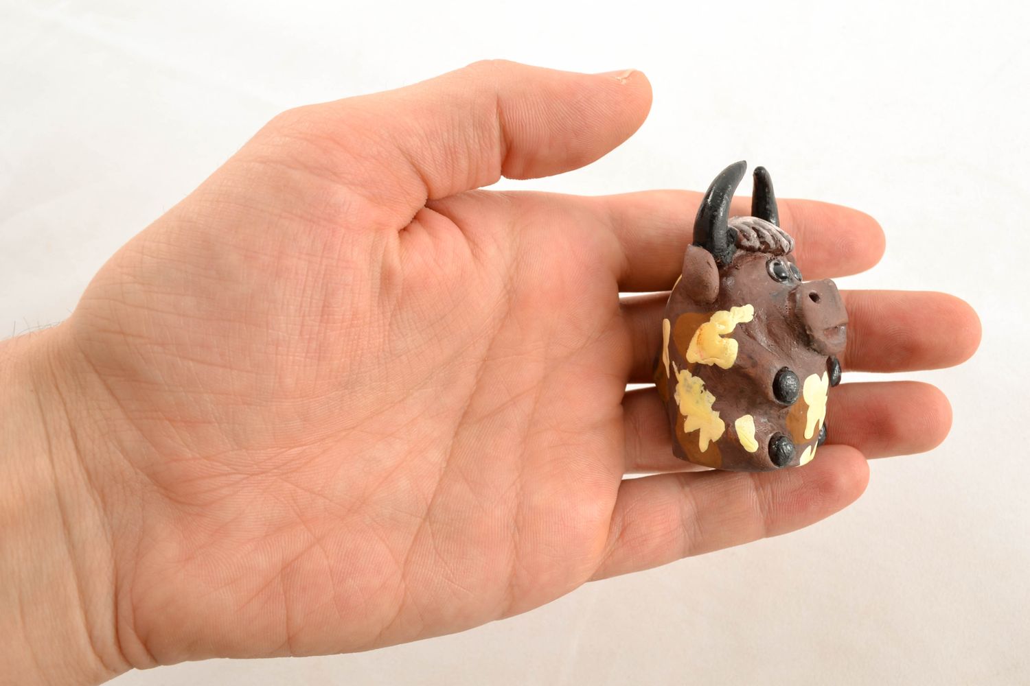 Figurine décorative en terre cuite faite main Vache photo 1