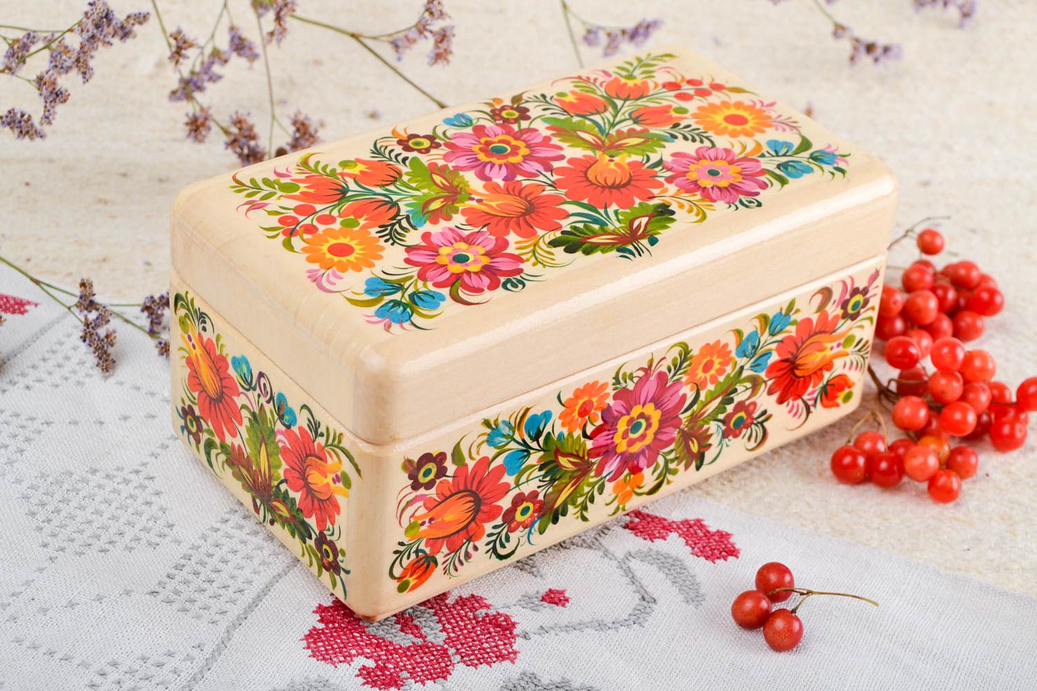 Homemade decorations wood jewelry box wooden box women accessories home decor photo 1