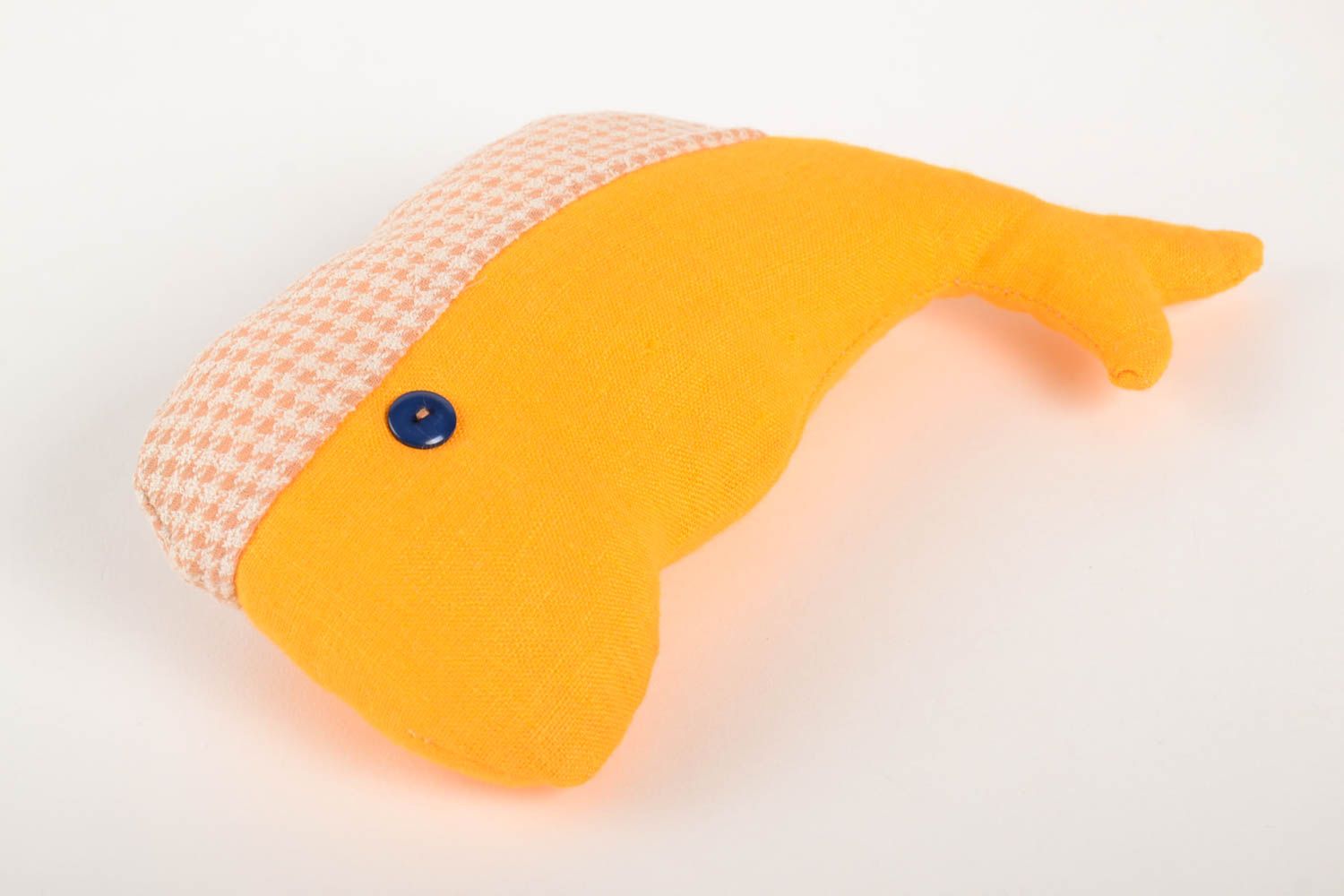 Handmade Kuscheltier Wal gelb grell Stoff Spielzeug Geschenk für Kinder  foto 3