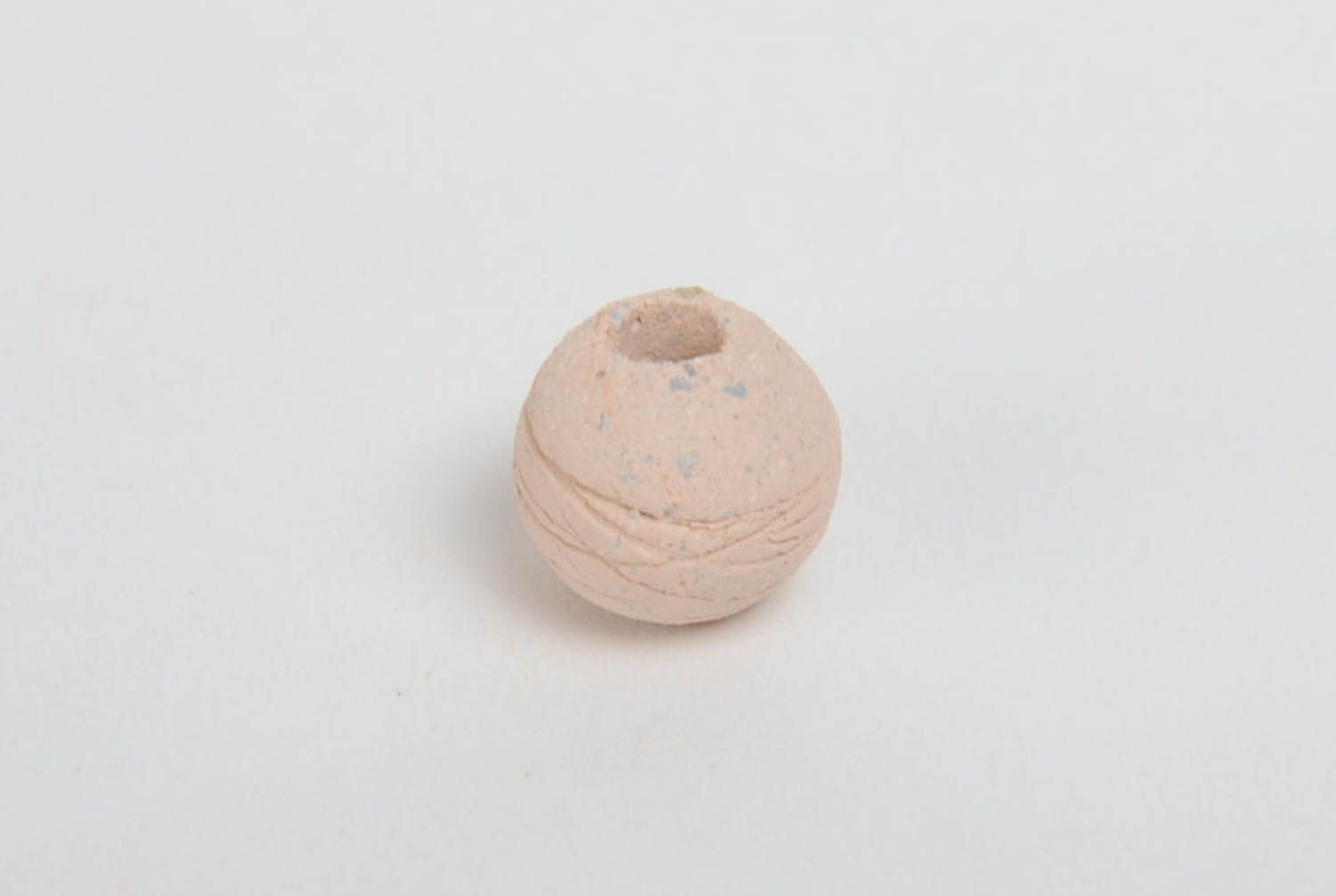 Handmade small round ceramic bead for making jewelry photo 3