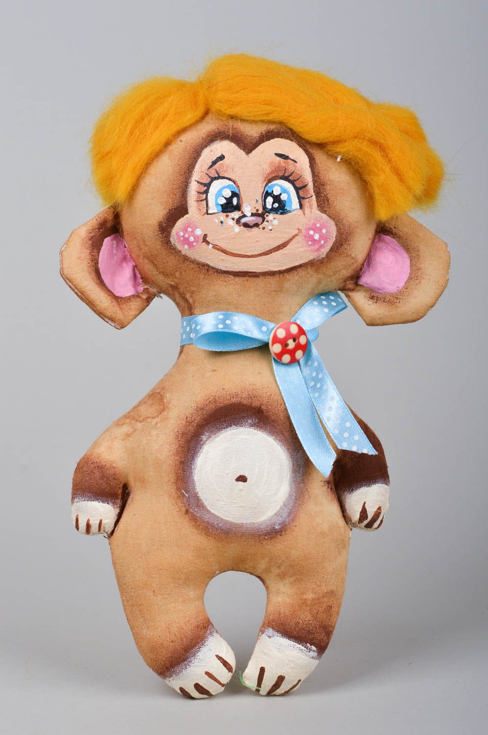 Mono de peluche hecho a mano juguete de tela regalo original para amigo   foto 1