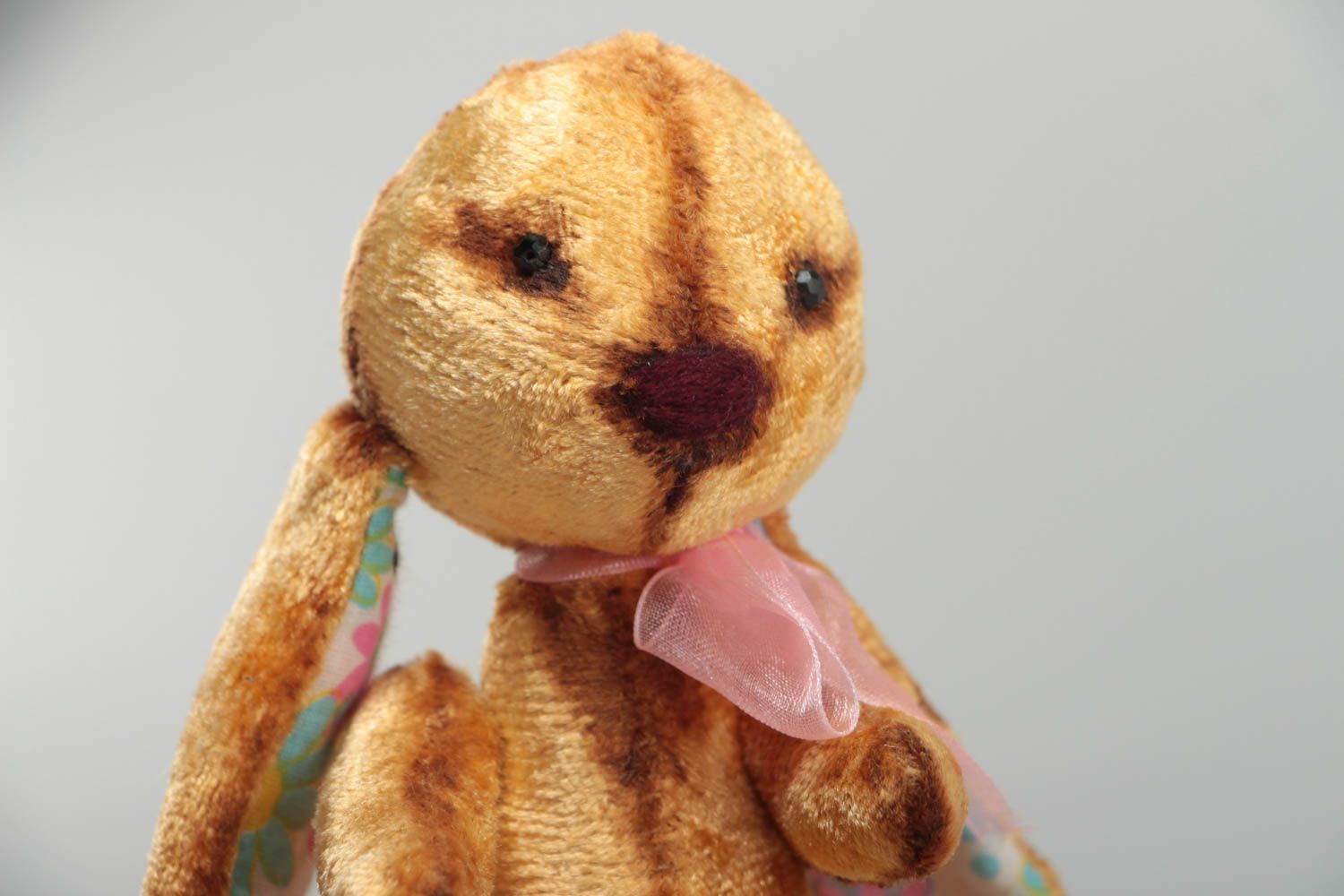 Детская плюшевая игрушка Зайка с длинными ушами мягкая красивая ручной работы  фото 3