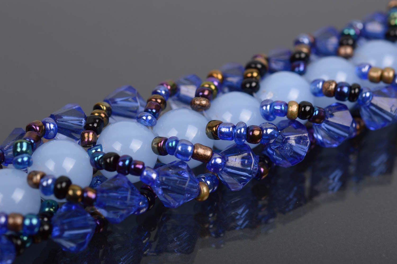 Armband Glasperlen handmade Armband mit Kugeln in Blau Damen Armband modisch foto 4