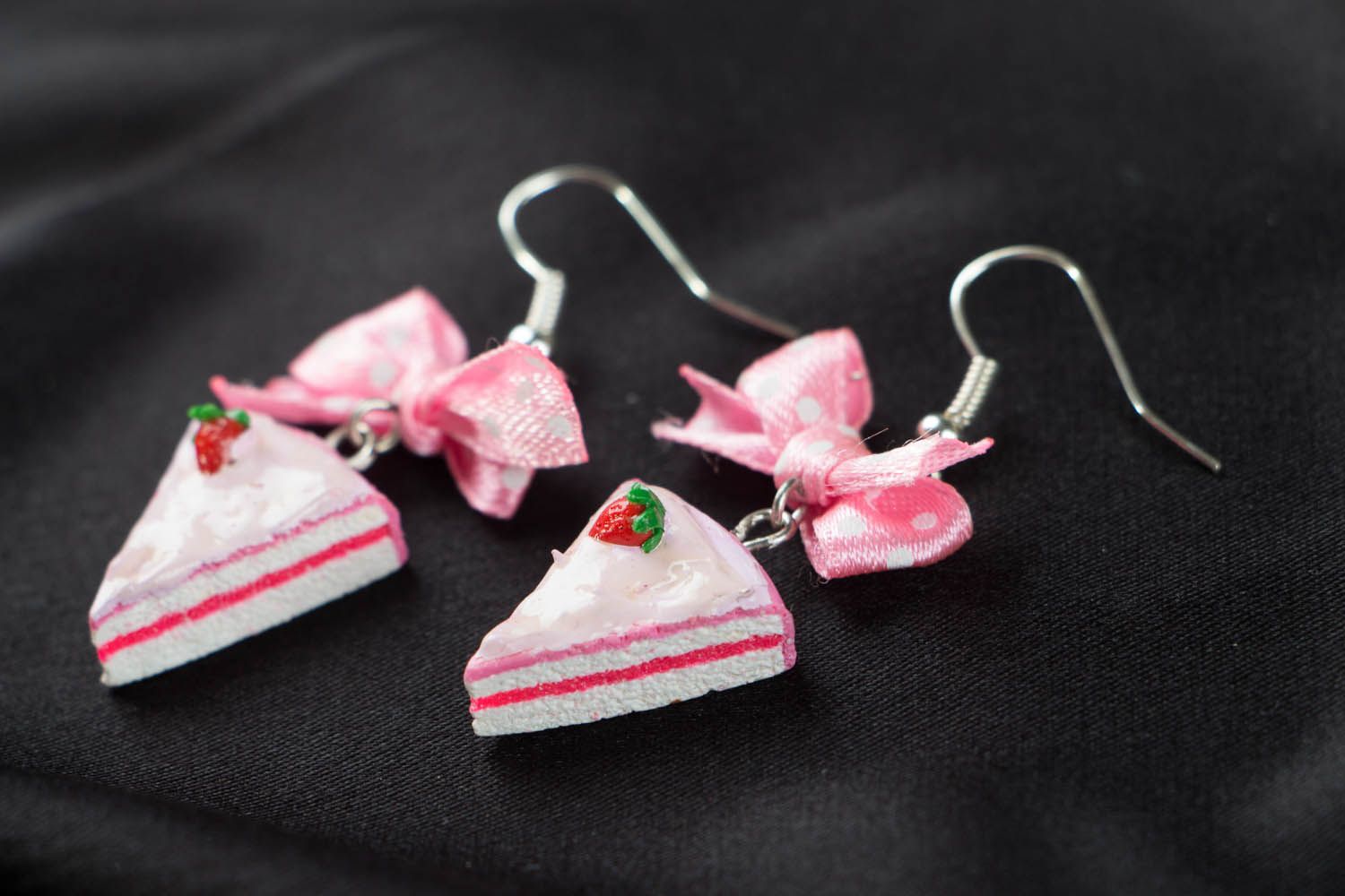 Unusual earrings Pink Dream of a Sweet Tooth photo 2