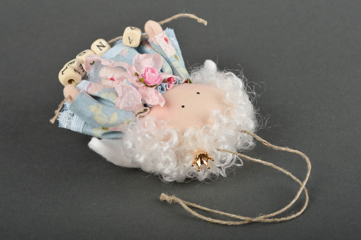 Poupée décorative Jouet pour enfant fait main ange en tissu Déco chambre fille photo 2