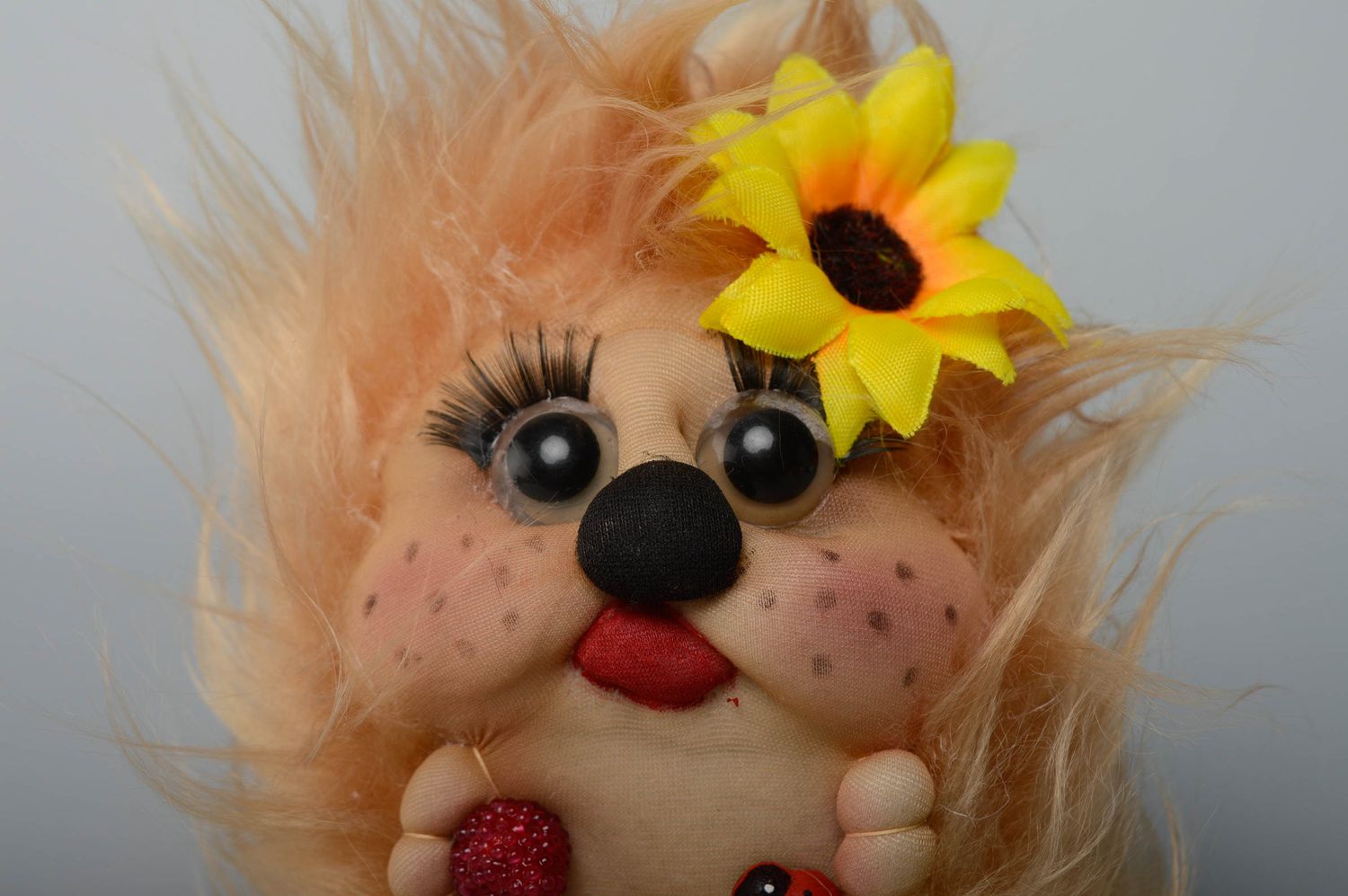 Soft sculpture toy Hedgehog with Strawberry photo 4
