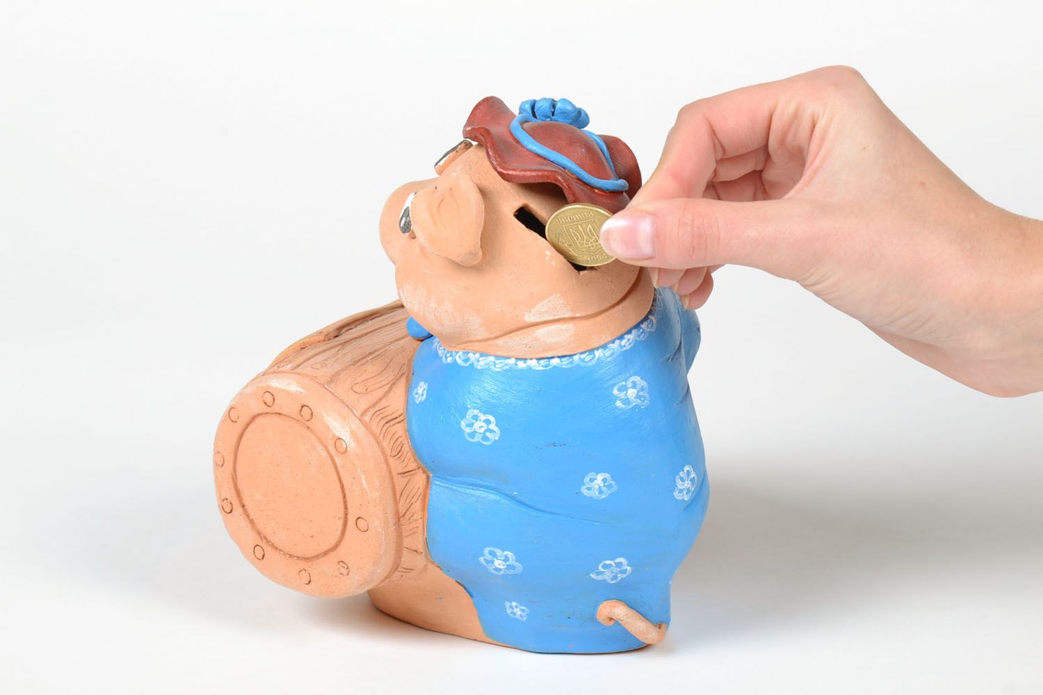 Clay money box in the shape of pig photo 5