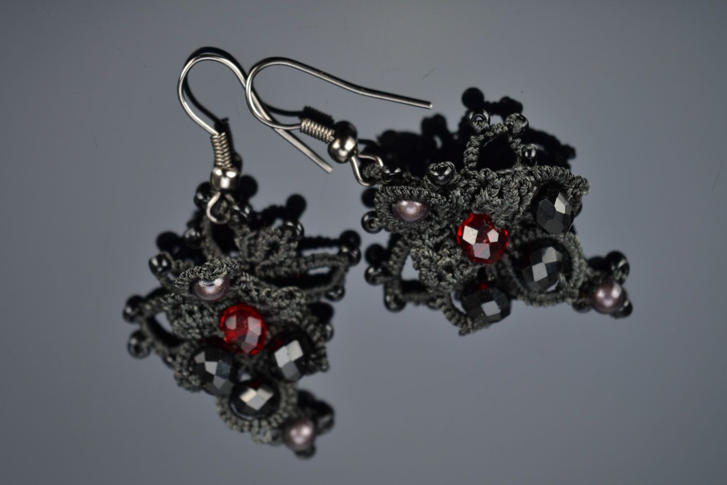 Handmade lacy earrings photo 1