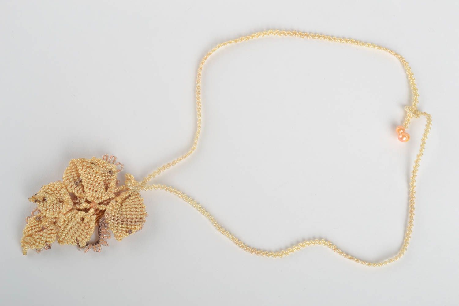 Handmade pendant designer pendant macrame jewelry unusual gift beads pendant photo 3