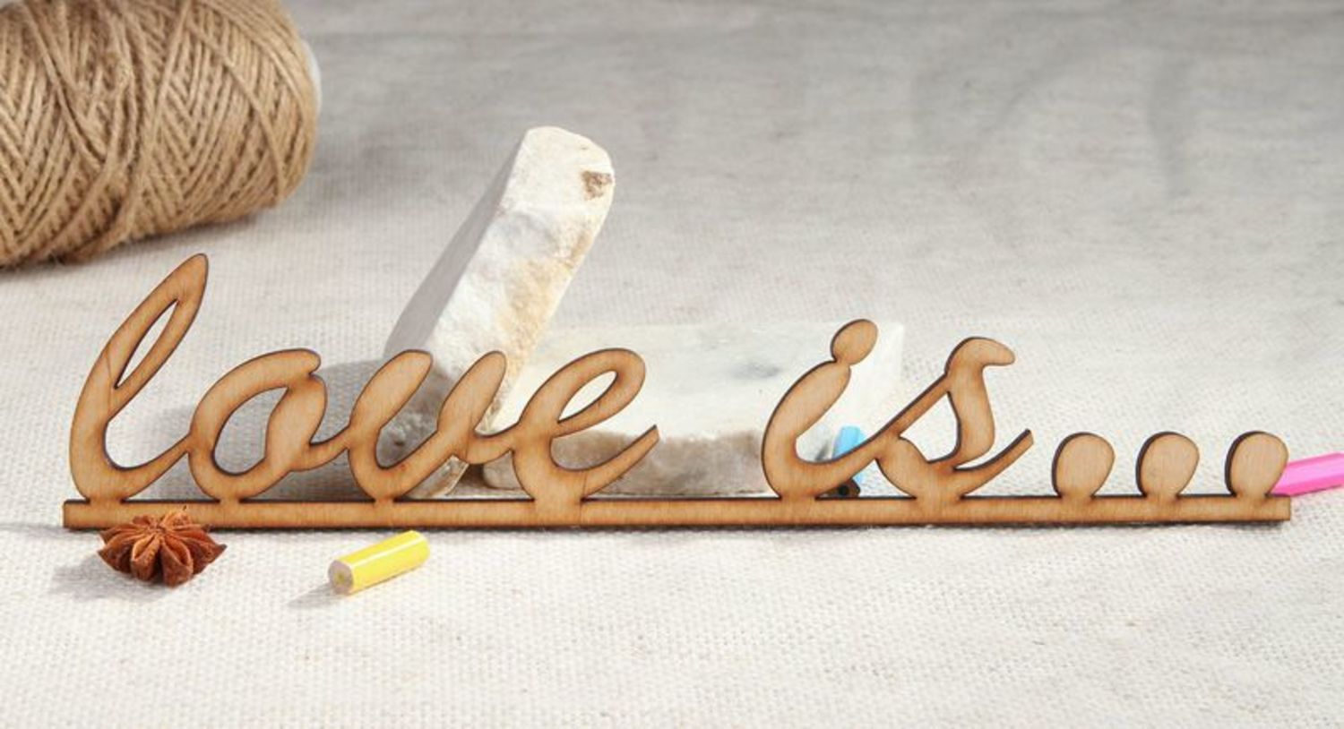 Chipboard lettering Love is... photo 1