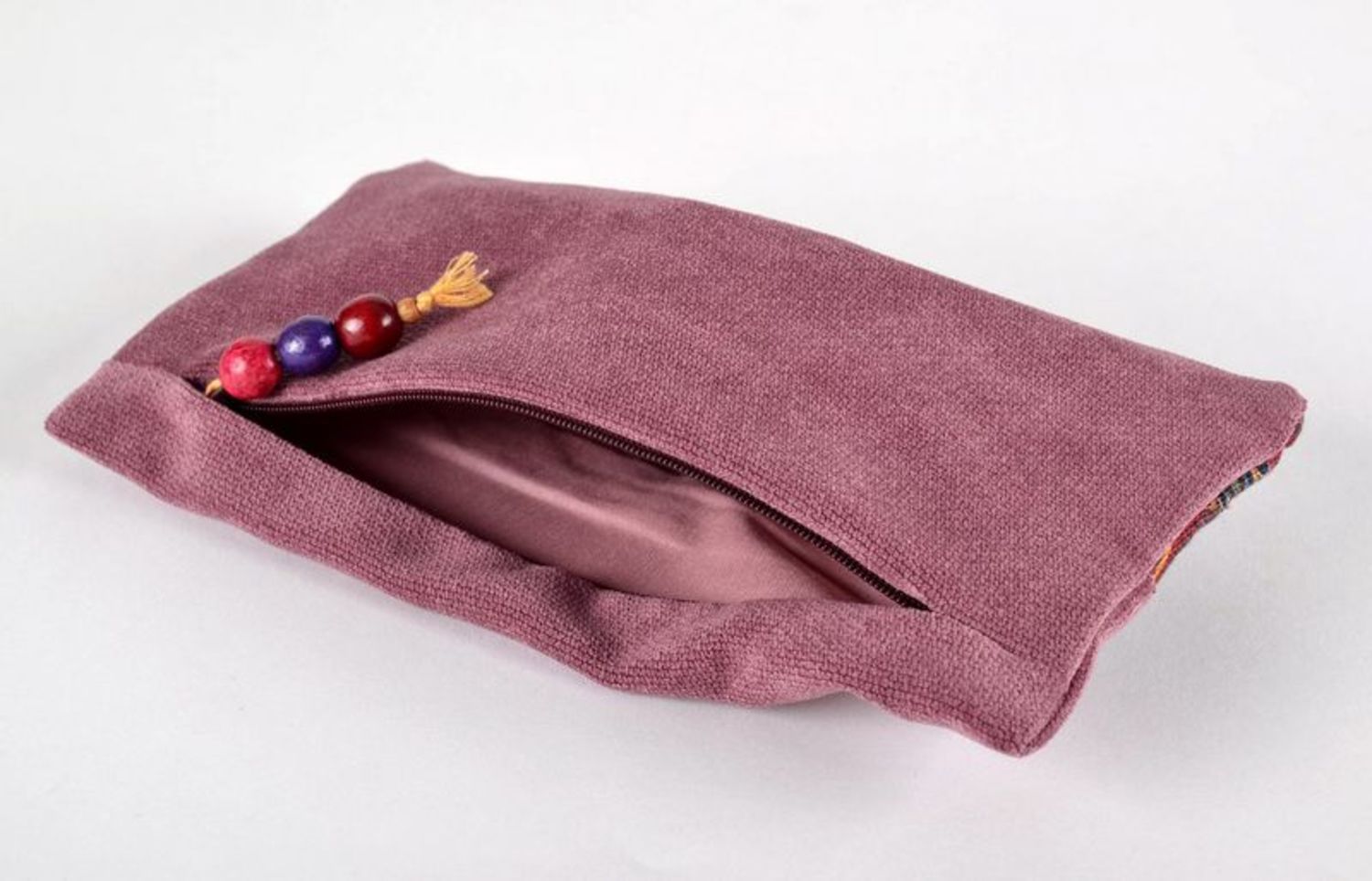 Beauty bag-clutch of wine red color photo 3