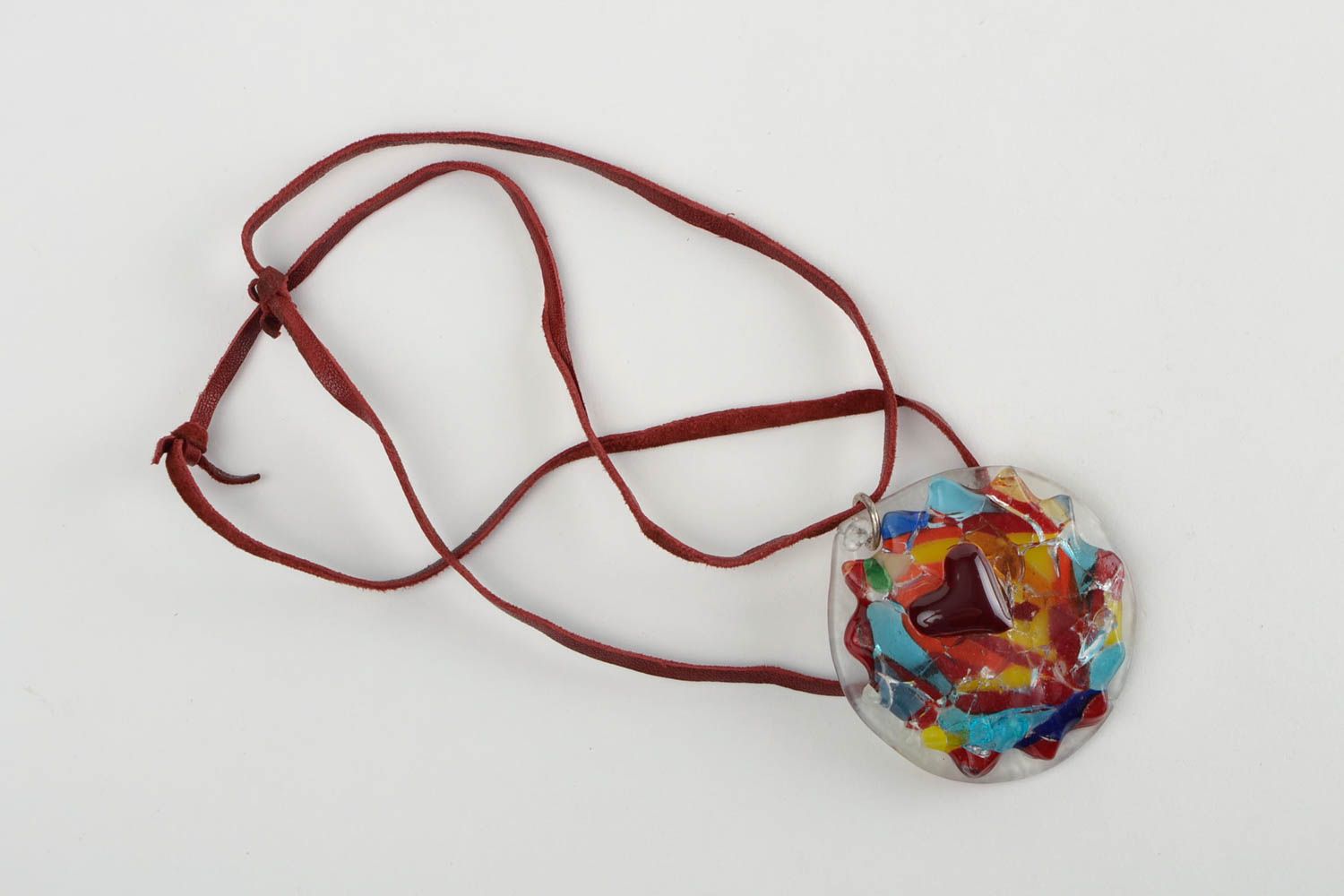 Colgante hecho a mano de cristal de colores accesorio para mujer regalo original foto 1