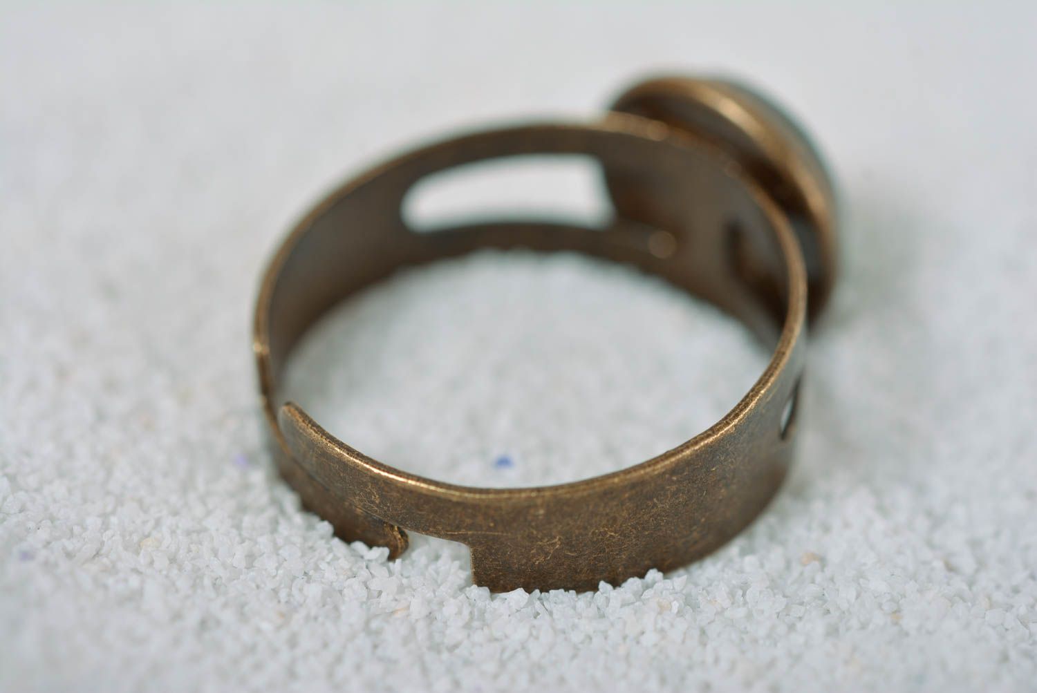 Handmade Cabochon Ring Schmuck aus Metall Accessoire für Frauen modisch foto 4