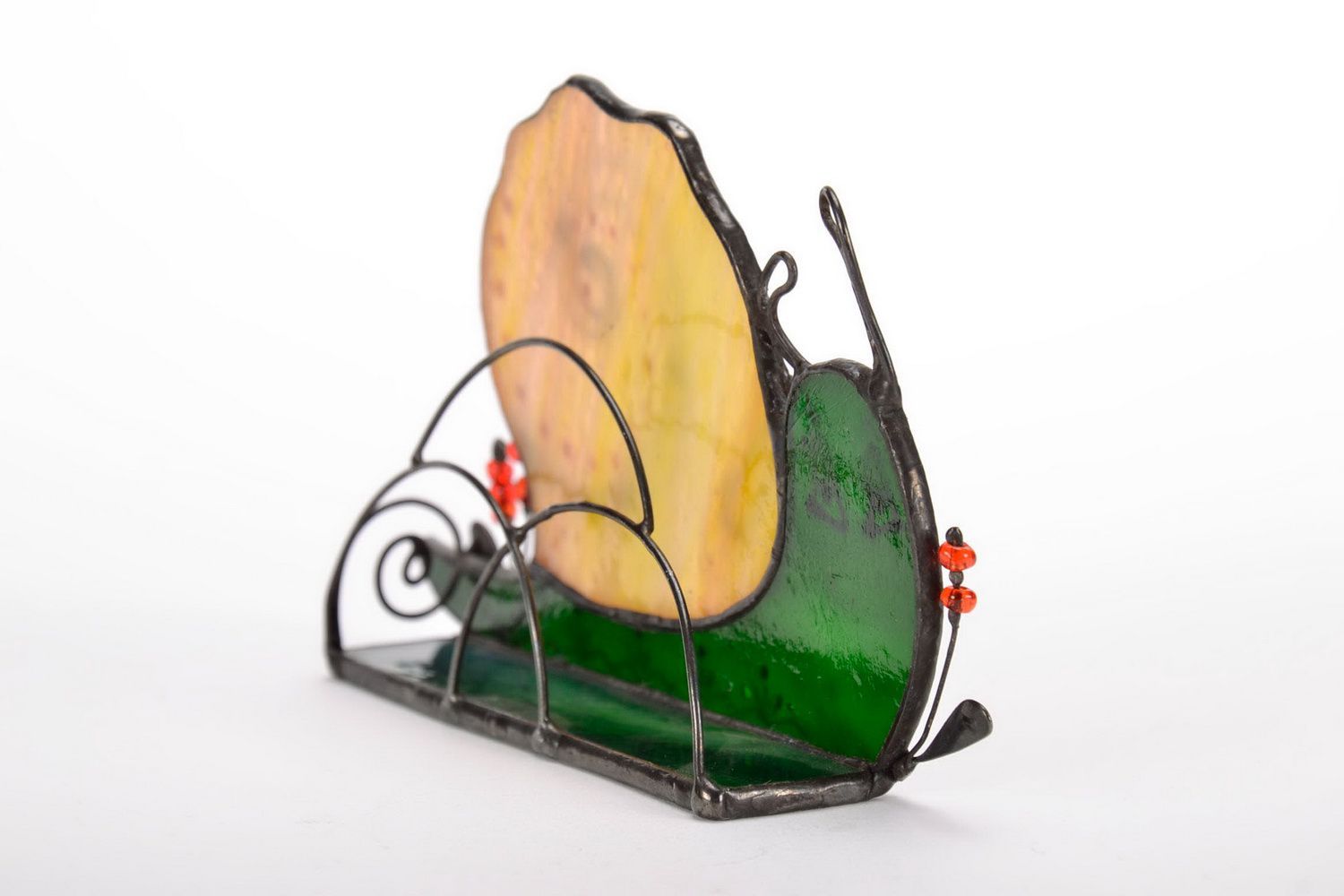 Stained glass business card holder Snail photo 4