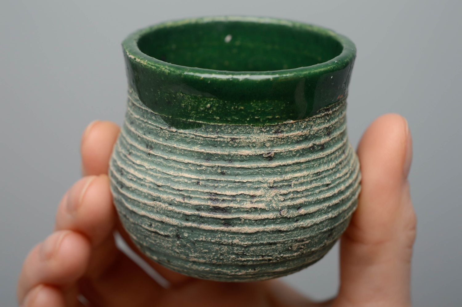 Copa cerámica hecha a mano 70ml foto 2