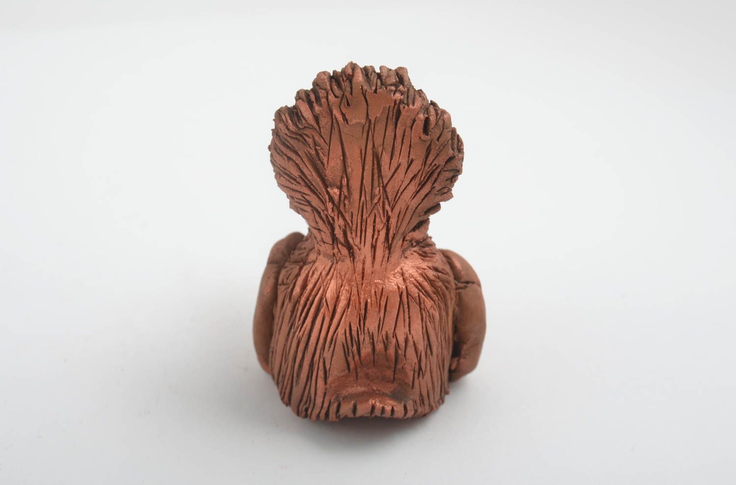 Керамическая статуэтка статуэтка ручной работы фигурка животного коричневая фото 2