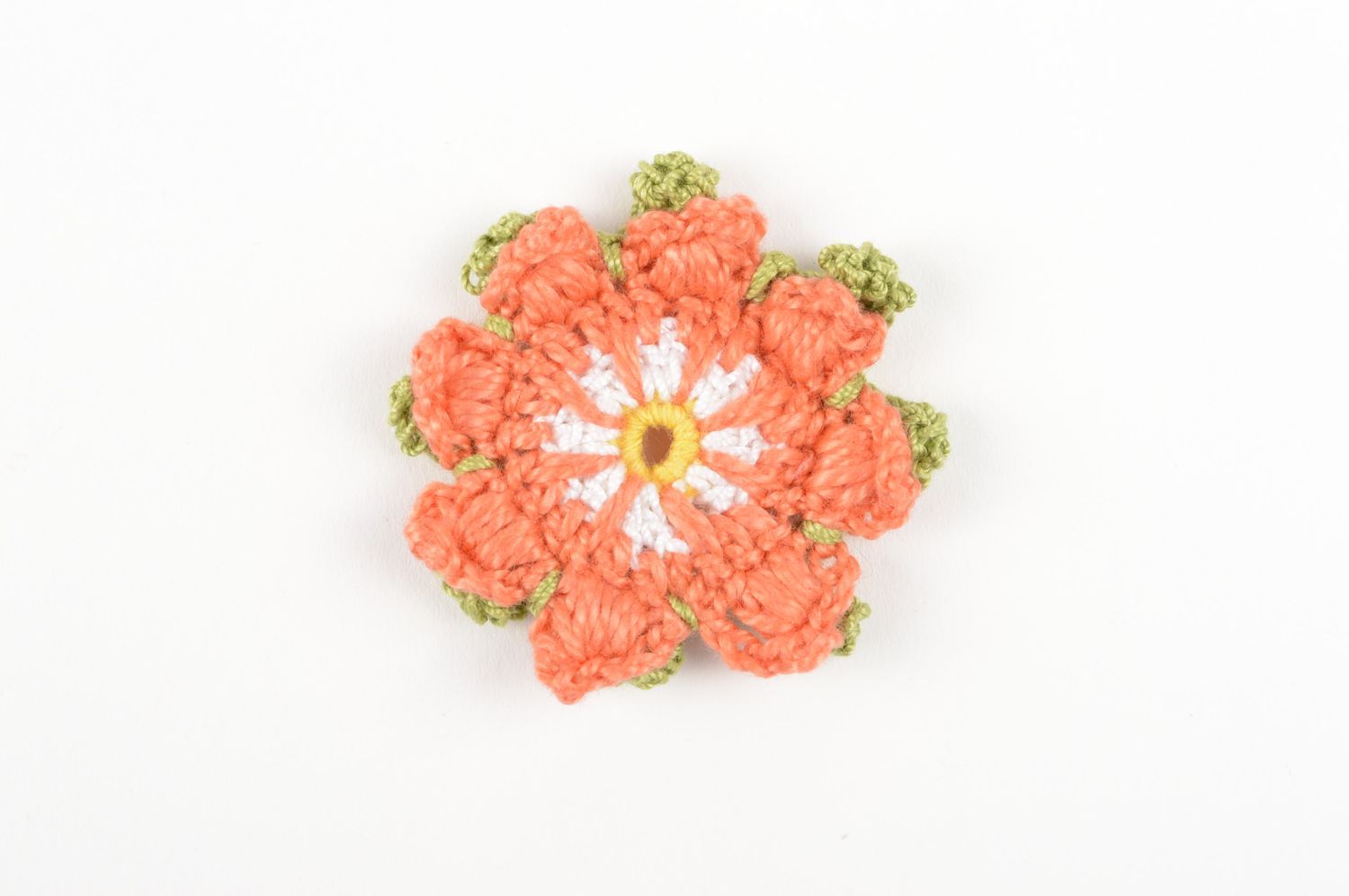 Фурнитура для бижутерии handmade нежный цветок из ниток заготовка для броши фото 3