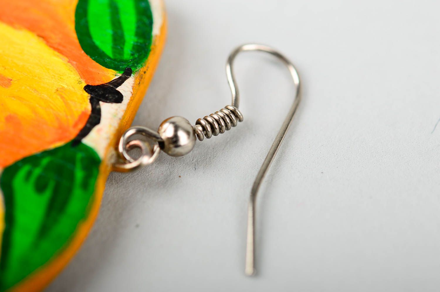 Boucles d'oreilles pendantes Bijou fait main design abricots Cadeau femme photo 5
