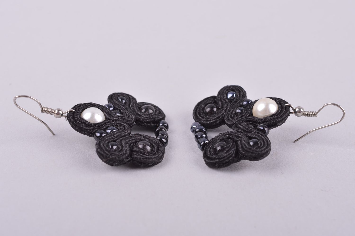 Handgemachter Mode Schmuck Soutache Ohrringe in Schwarz Ohrringe für Frauen foto 5