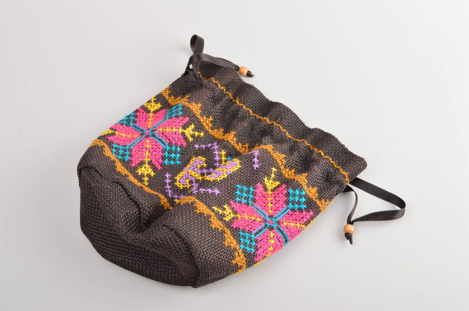 Сумка ручной работы женский кошелек оригинальный подарок текстильный темный фото 4