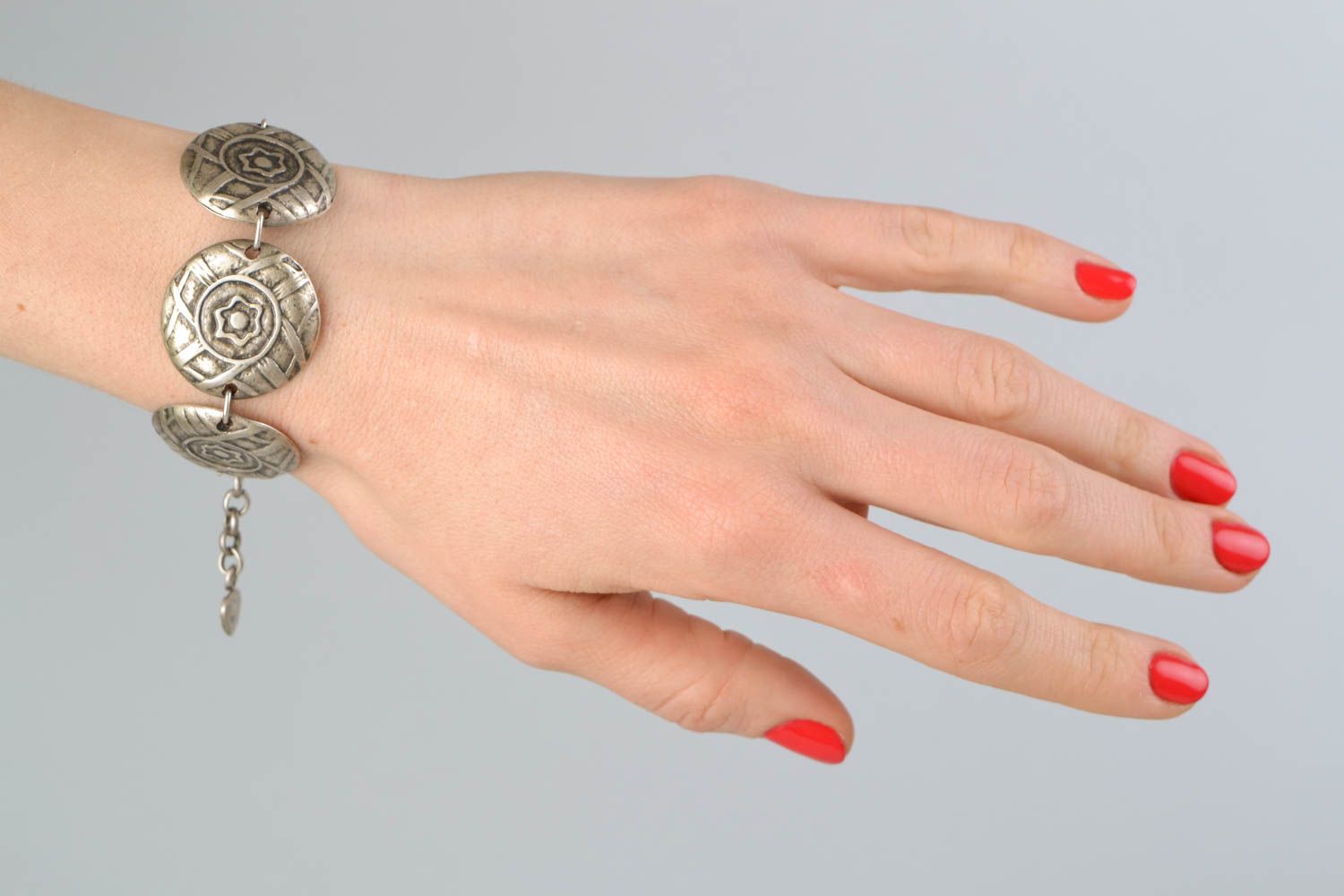 Bracelet en métal de style ethnique fait main zinc aluminium cuivre pour femme photo 2
