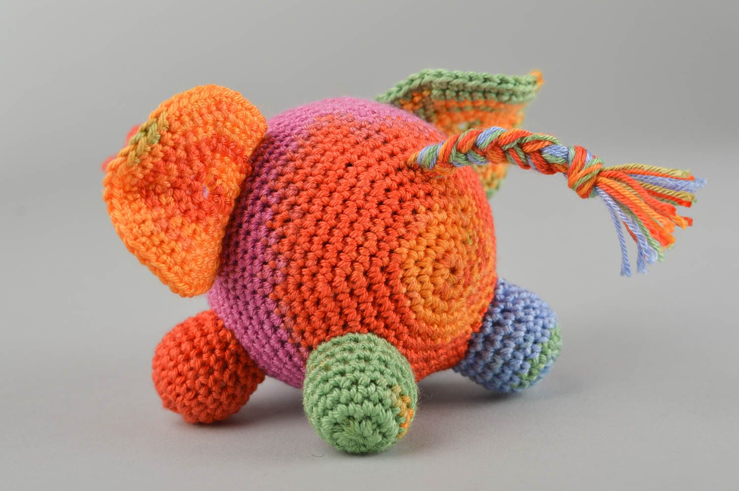 Handmade collectible toy crochet toy stuffed animals nursery decor elephant toy photo 2