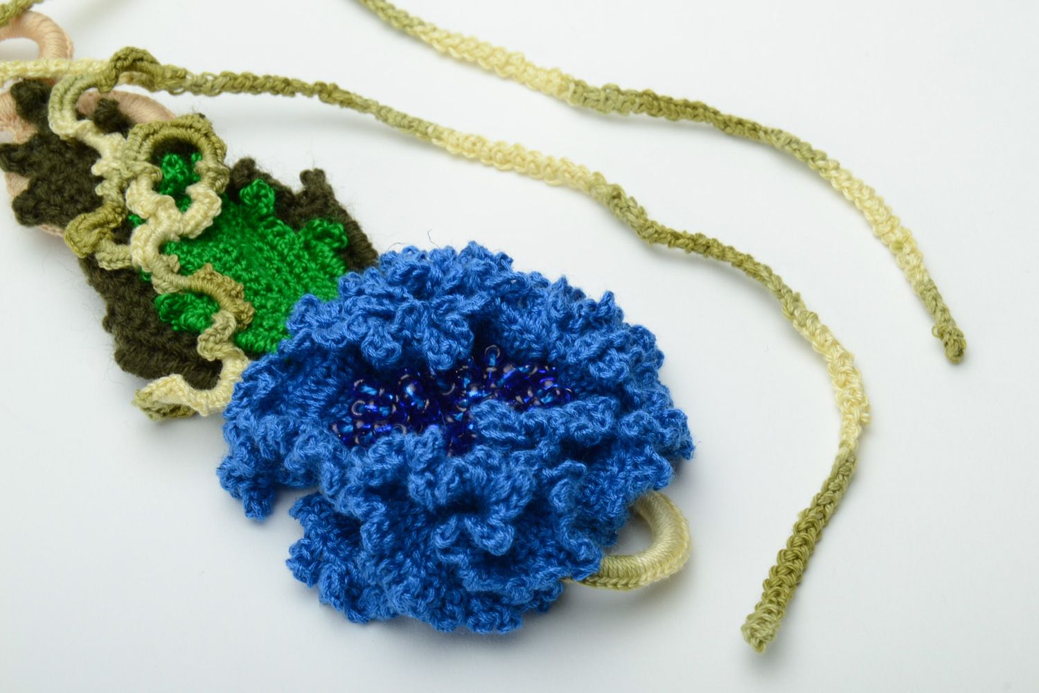 Handmade crochet flower belt for dress photo 5