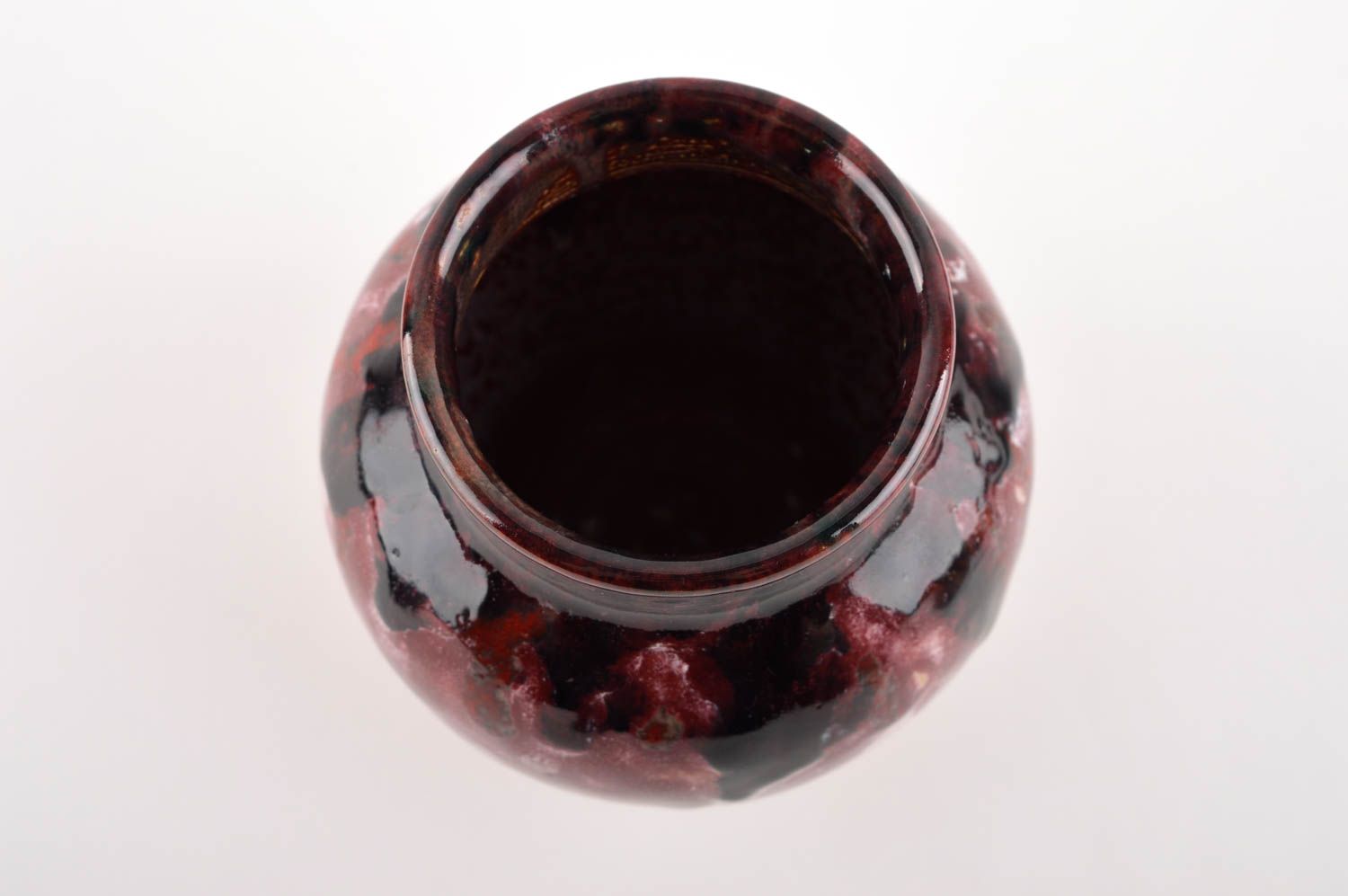 Ваза для декора ручной работы красивая ваза глиняная с глазурью декор для дома фото 4