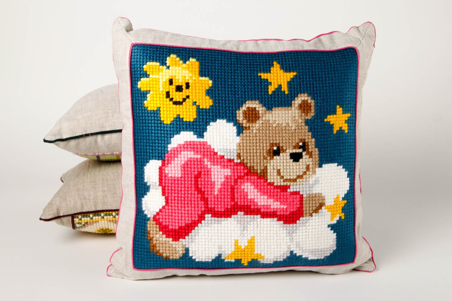 Beautiful handmade throw pillow soft cushion home goods nursery design photo 1