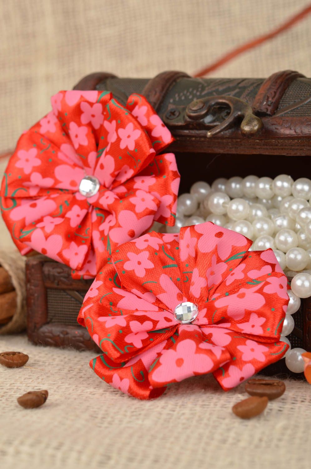 Handmade scrunchy designer accessory set of 2 items flower accessories photo 5