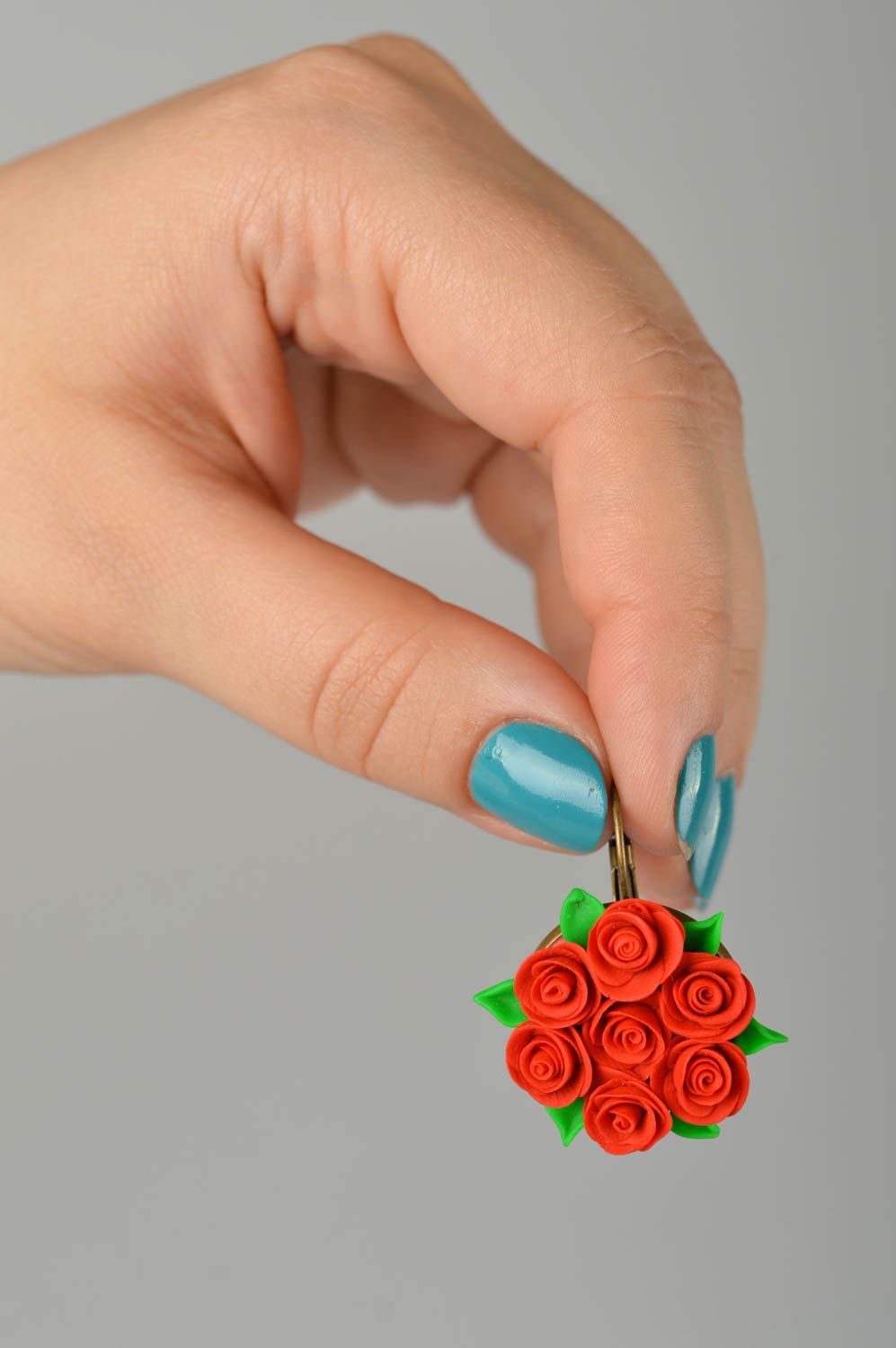 Handmade Ohrringe Juwelier Modeschmuck Ohrringe Blumen Geschenk für Frauen Rosen foto 3