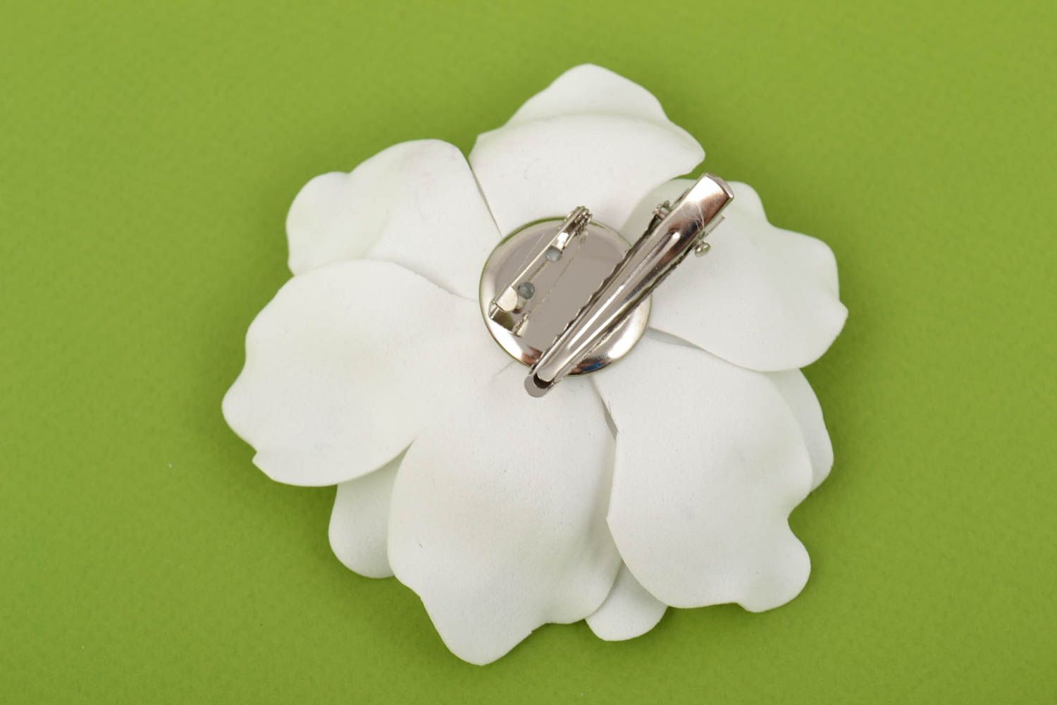 Beautiful handmade flower brooch textile flower hair clip womens jewelry photo 2